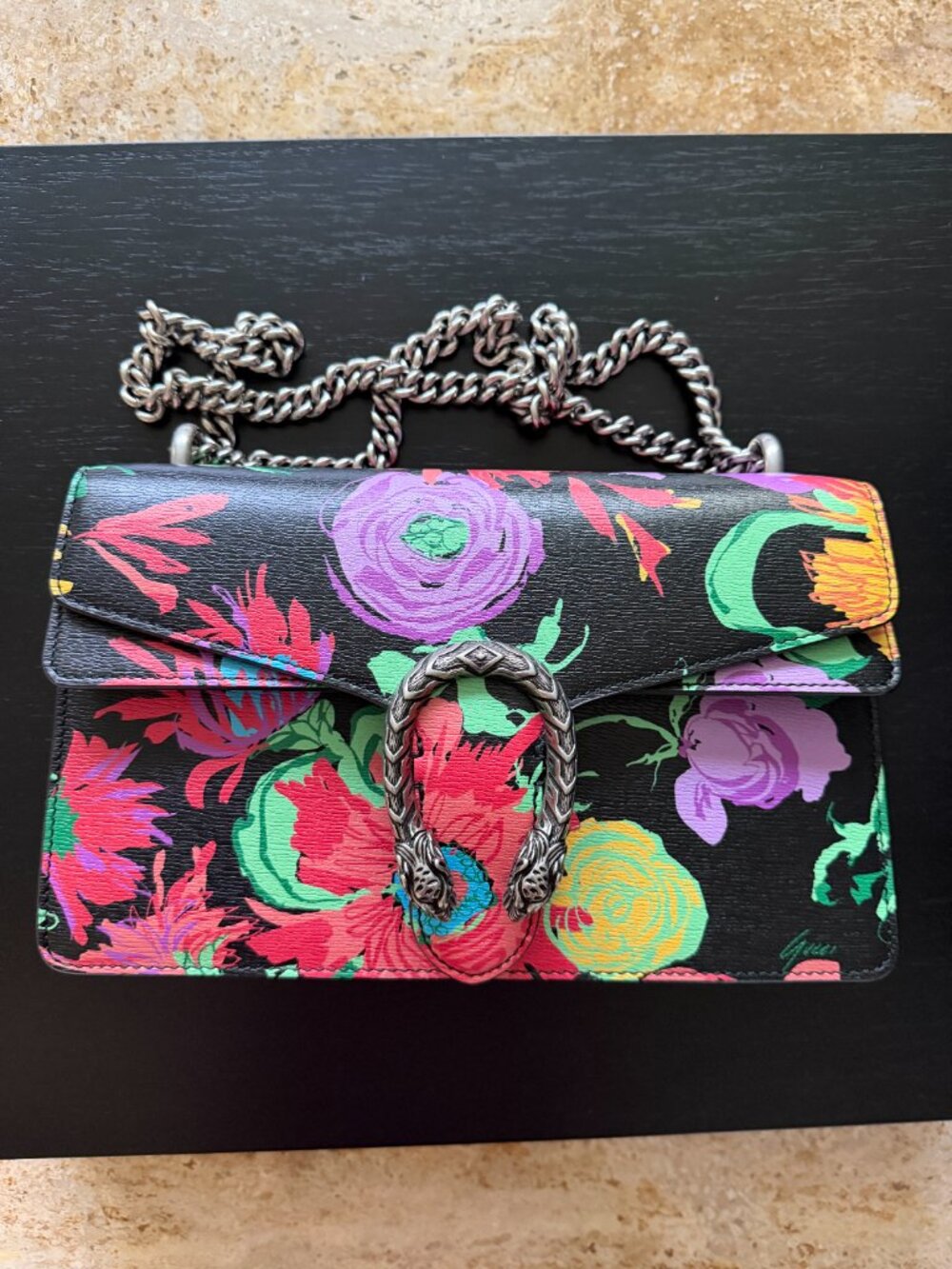 Gucci x Ken Scott Dionysus  Shoulder Bag Floral - Black And Floral